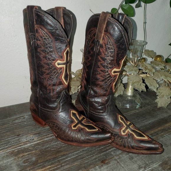 Retro 70s Western PECOS BILL Boot  Party Dance Women Sz 7.5 -8 Brown Logo NICE - Picture 4 of 11